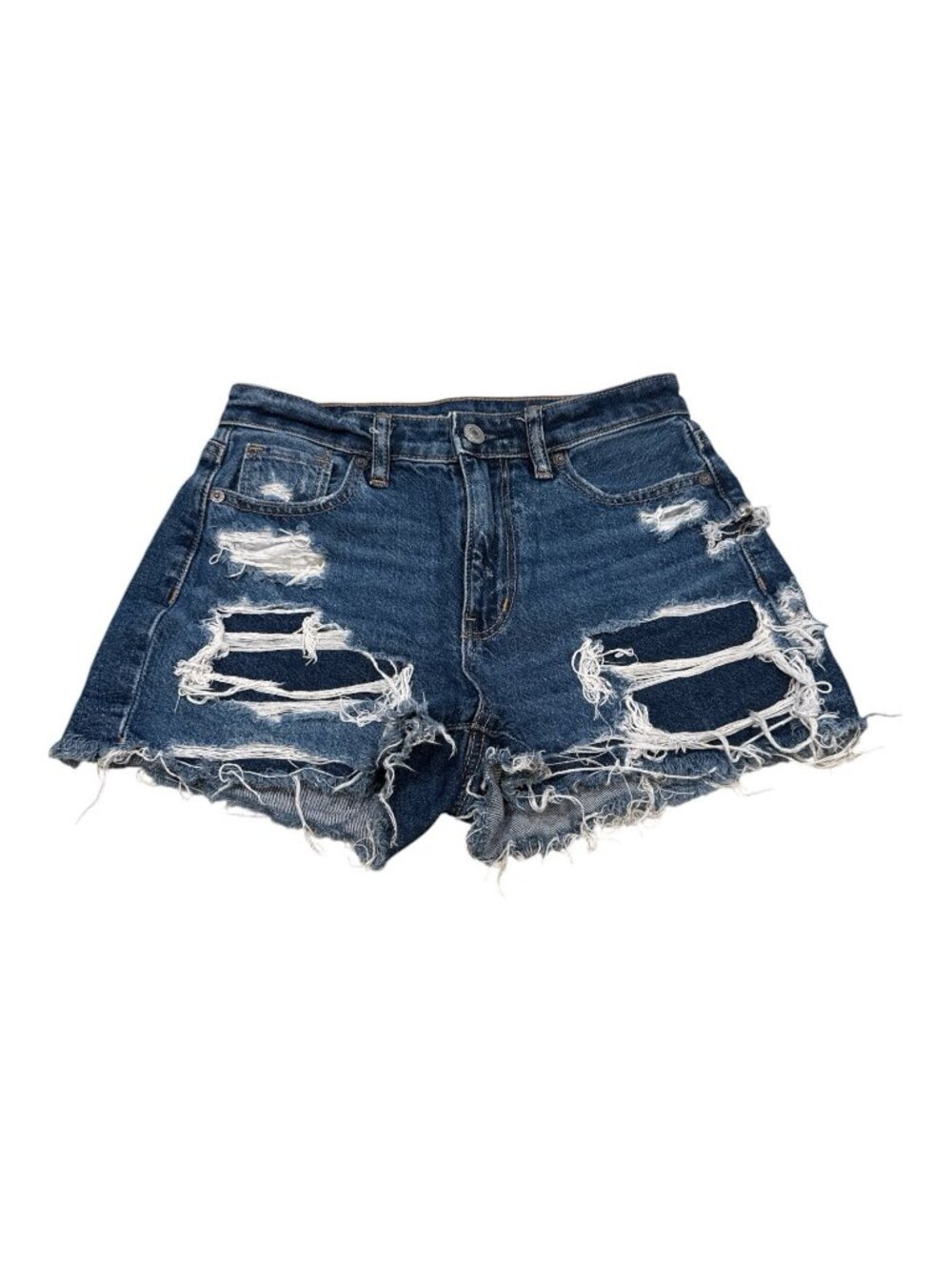 American Eagle Denim Jean‎ Shorts Women's Size 00 XS Strigid Blue Distressed